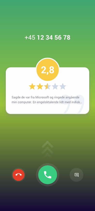 Pop op under et indgående opkald